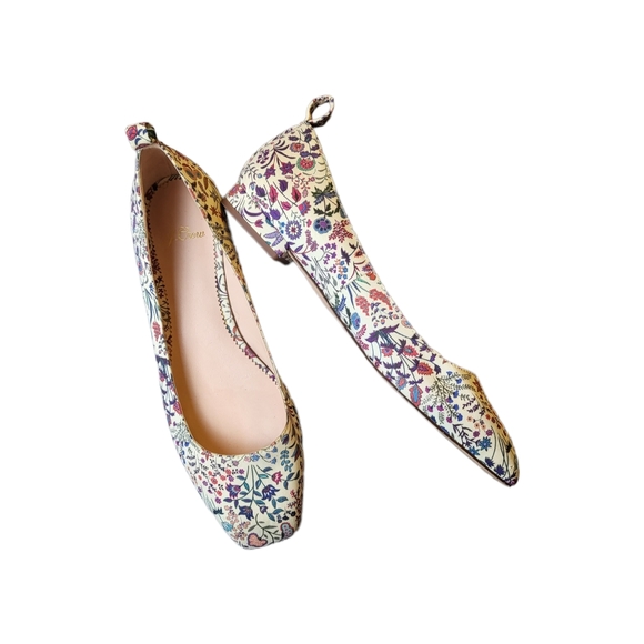 J Crew Liberty Prints Floral Square Toe Flats